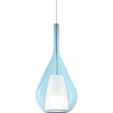 Ideal Lux - Viseča svetilka na kablu KALIQUE 1xE27/42W/230V, premer 18 cm, dimno modra