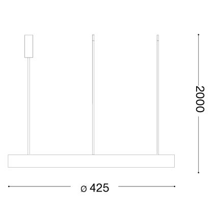 Ideal Lux - Viseči LED lestenec na kablu GEMINI LED/36W/230V 4000K premer 42,5 cm CRI 90 bela