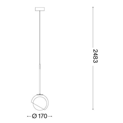 Ideal Lux - Viseči lestenec na jeklenem kablu BLOOM 1xE27/42W/230V Ø 17 cm zlata/dimno bež
