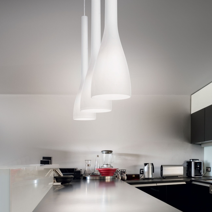 Ideal Lux - viseči lestenec na kablu FLUT 1xE14/40W/230V, premer 10,5 cm, bel