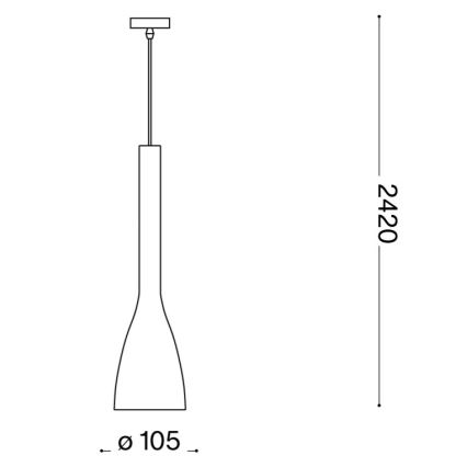 Ideal Lux - viseči lestenec na kablu FLUT 1xE14/40W/230V, premer 10,5 cm, bel