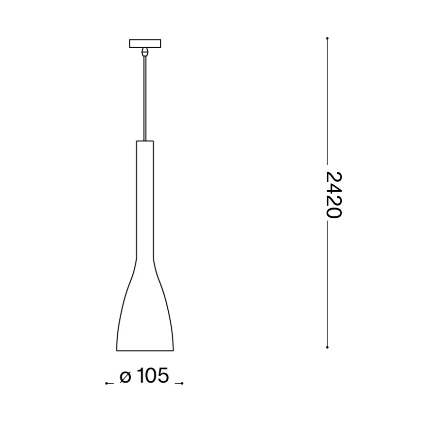 Ideal Lux - viseči lestenec na kablu FLUT 1xE14/40W/230V, premer 10,5 cm, bel