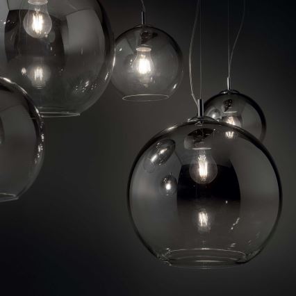 Ideal Lux - Viseči lestenec na kablu NEMO PLUS 5xE27/42W/230V sijajni krom/zadimljena siva