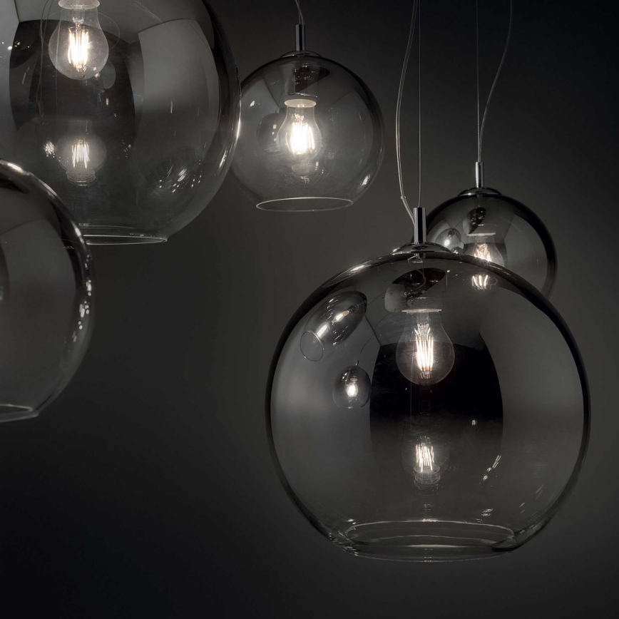 Ideal Lux - Viseči lestenec na kablu NEMO PLUS 5xE27/42W/230V sijajni krom/zadimljena siva
