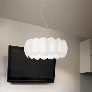 Ideal Lux - Viseči lestenec na kablu OVALINO 8xE27/60W/230V premer 55 cm bela