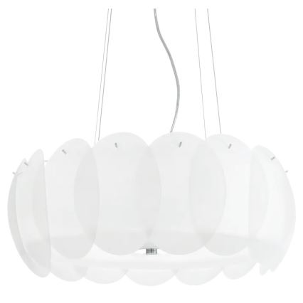 Ideal Lux - Viseči lestenec na kablu OVALINO 8xE27/60W/230V premer 55 cm bela