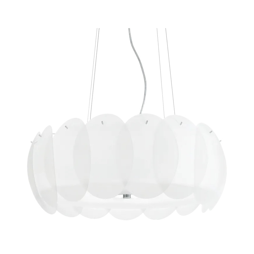 Ideal Lux - Viseči lestenec na kablu OVALINO 8xE27/60W/230V premer 55 cm bela