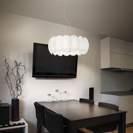 Ideal Lux - Viseči lestenec na kablu OVALINO 8xE27/60W/230V premer 55 cm bela