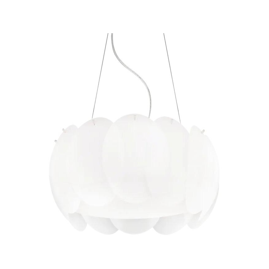 Ideal Lux - Viseči lestenec OVALINO na kablu 5xE27/60W/230V, premer 44 cm, bela