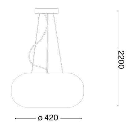 Ideal Lux - Viseči lestenec ULISSE, 3x E27/60W/230V, premer 42 cm, bela