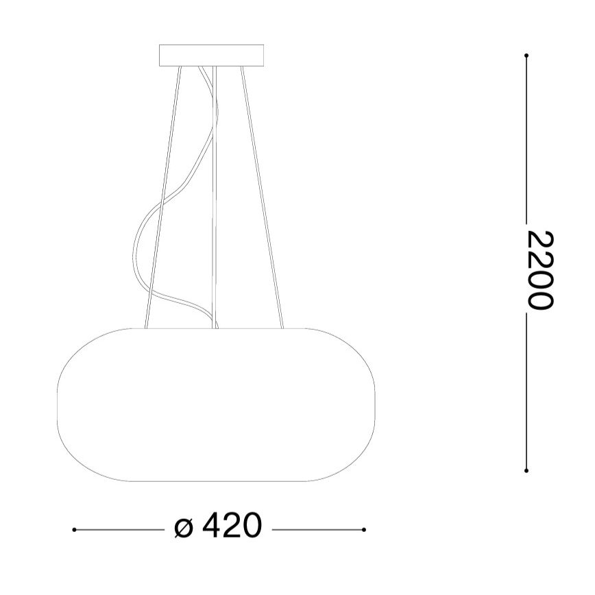 Ideal Lux - Viseči lestenec ULISSE, 3x E27/60W/230V, premer 42 cm, bela