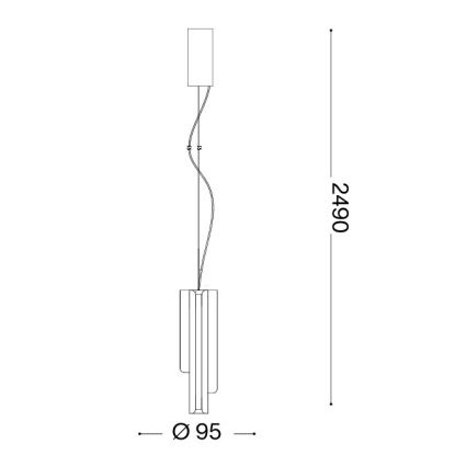 Ideal Lux - LED zatemljiv lestenec na kablu DORICA 3xLED/9W/230V CRI 90 premer 9,5 cm bela