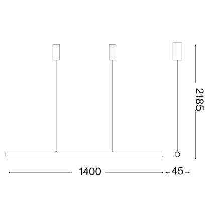 Ideal Lux - LED lestenec z možnostjo zatemnitve na kablu DORICA LED/35W/230V CRI 90 140 cm bel