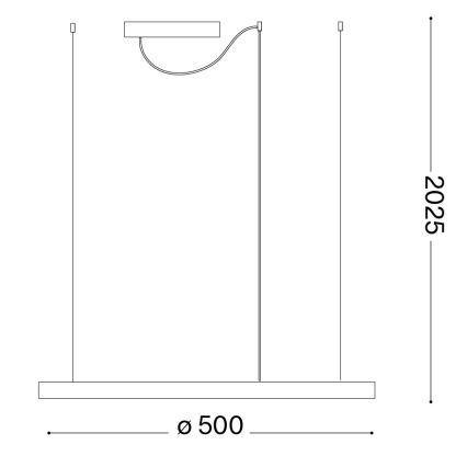 Ideal Lux - LED lestenec na kablu ORACLE SLIM LED/29W/230V 3000K CRI 90 premer 50 cm zlata