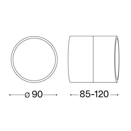 Ideal Lux - Zunanja stenska LED svetilka OMEGA LED/7W/230V CRI 90 IP54 črna