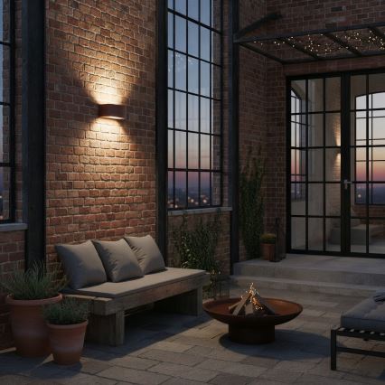 Ideal Lux - Zunanja stenska svetilka ANDROMEDA 1xE27/60W/230V IP55 rjava