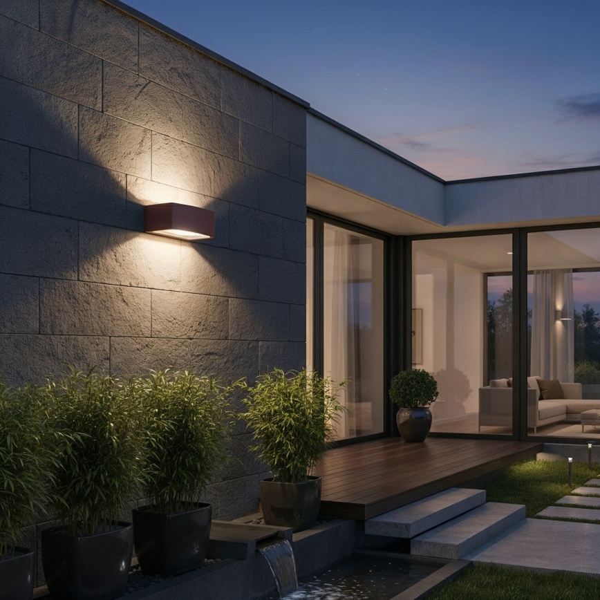 Ideal Lux - Zunanja stenska svetilka ANDROMEDA 1xE27/60W/230V IP55 rjava