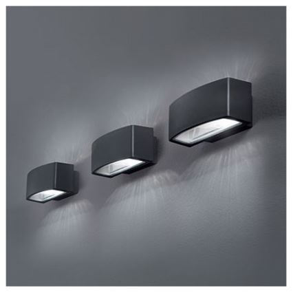 Ideal Lux - Zunanja stenska svetilka ANDROMEDA 2xE27/60W/230V IP55 antracit