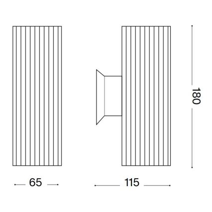 Ideal Lux - Zunanja stenska svetilka BASE 2xGU10/28W/230V IP44 črna