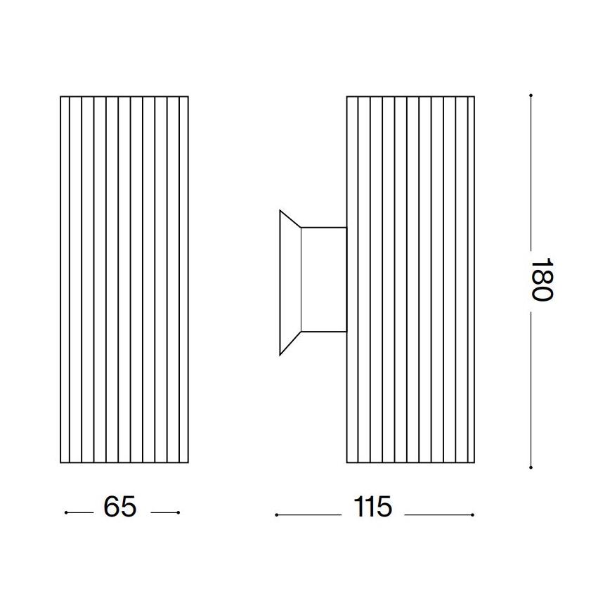Ideal Lux - Zunanja stenska svetilka BASE 2xGU10/28W/230V IP44 črna