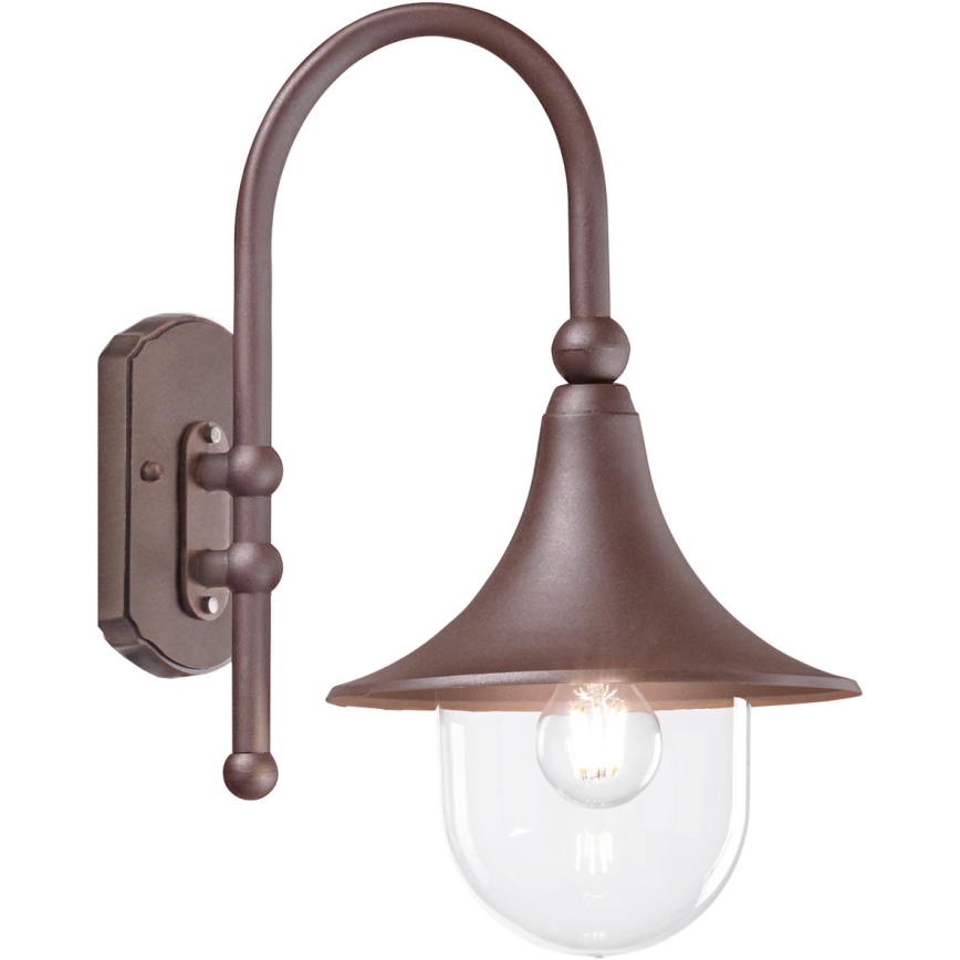 Ideal Lux - Zunanja stenska svetilka CIMA 1xE27/52W/230V IP43 rjava
