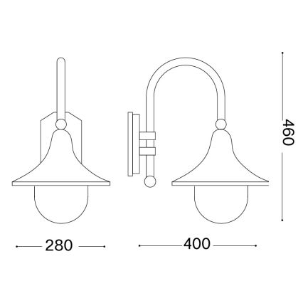 Ideal Lux - Zunanja stenska svetilka CIMA 1xE27/52W/230V IP43 rjava