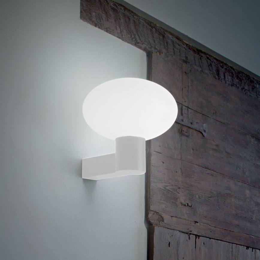 Ideal Lux - Zunanja stenska svetilka CLIO 1xE27/42W/230V IP44 bela