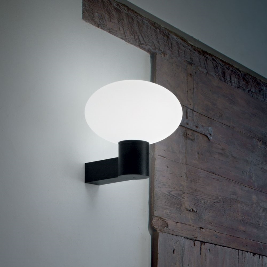 Ideal Lux - Zunanja stenska svetilka CLIO 1xE27/42W/230V IP44 črna