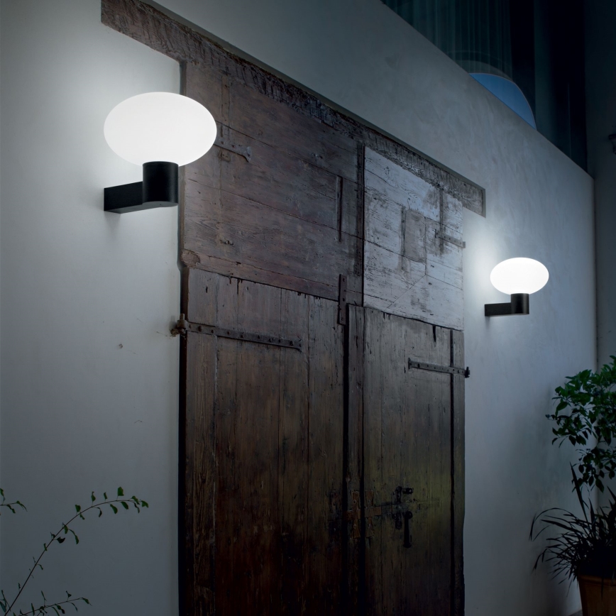 Ideal Lux - Zunanja stenska svetilka CLIO 1xE27/42W/230V IP44 črna