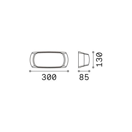 Ideal Lux - Zunanja stenska svetilka FELIX 1xE27/23W/230V IP66 črna