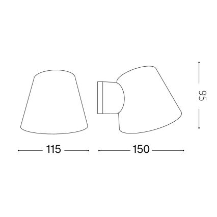 Ideal Lux - Zunanja stenska svetilka GAS 1xGU10/28W/230V IP43 antracitna