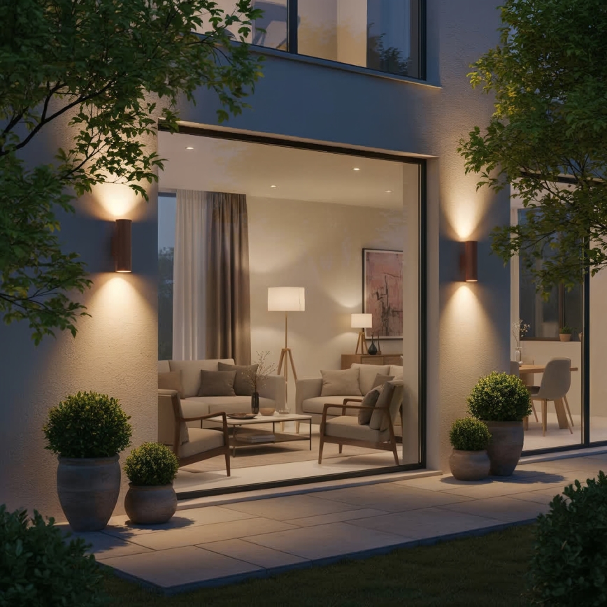 Ideal Lux - Zunanja stenska svetilka GUN 1xE27/60W/230V 31 cm IP54 rjava