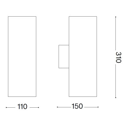 Ideal Lux - Zunanja stenska svetilka GUN 1xE27/60W/230V 31 cm IP54 rjava
