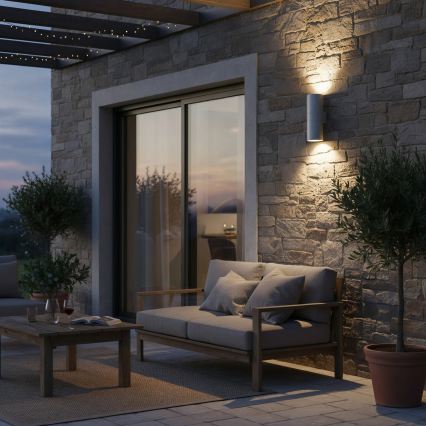 Ideal Lux - Zunanja stenska svetilka GUN 1xE27/60W/230V 31 cm IP54 siva