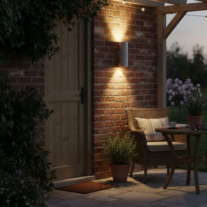 Ideal Lux - Zunanja stenska svetilka GUN 1xE27/60W/230V 31 cm IP54 siva