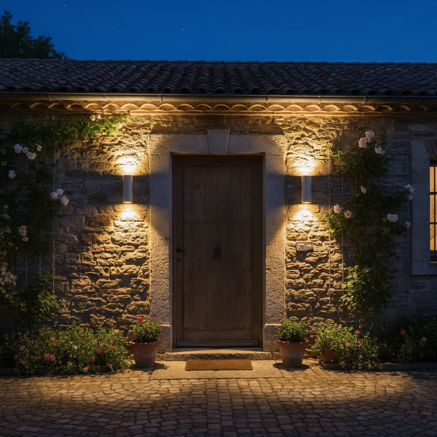 Ideal Lux - Zunanja stenska svetilka GUN 1xE27/60W/230V 31 cm IP54 siva