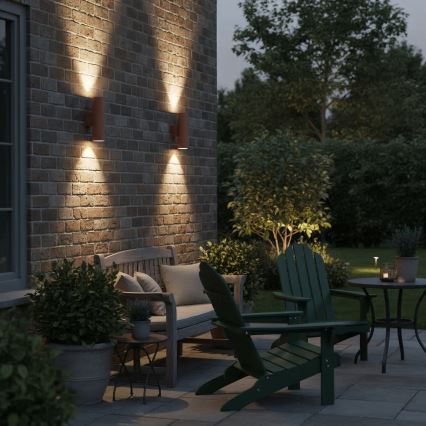 Ideal Lux - Zunanja stenska svetilka GUN 1xGU10/35W/230V 21 cm IP44 rjava