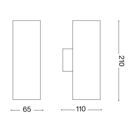 Ideal Lux - Zunanja stenska svetilka GUN 1xGU10/35W/230V 21 cm IP44 rjava