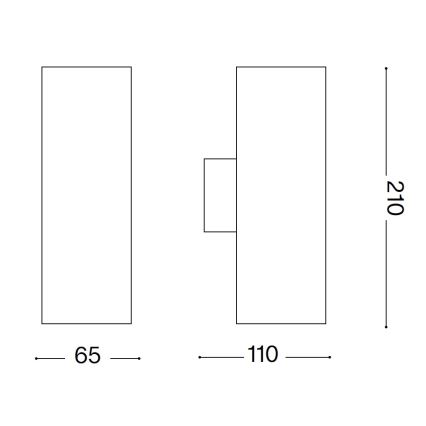 Ideal Lux - Zunanja stenska svetilka GUN 1xGU10/35W/230V 21 cm IP44 siva