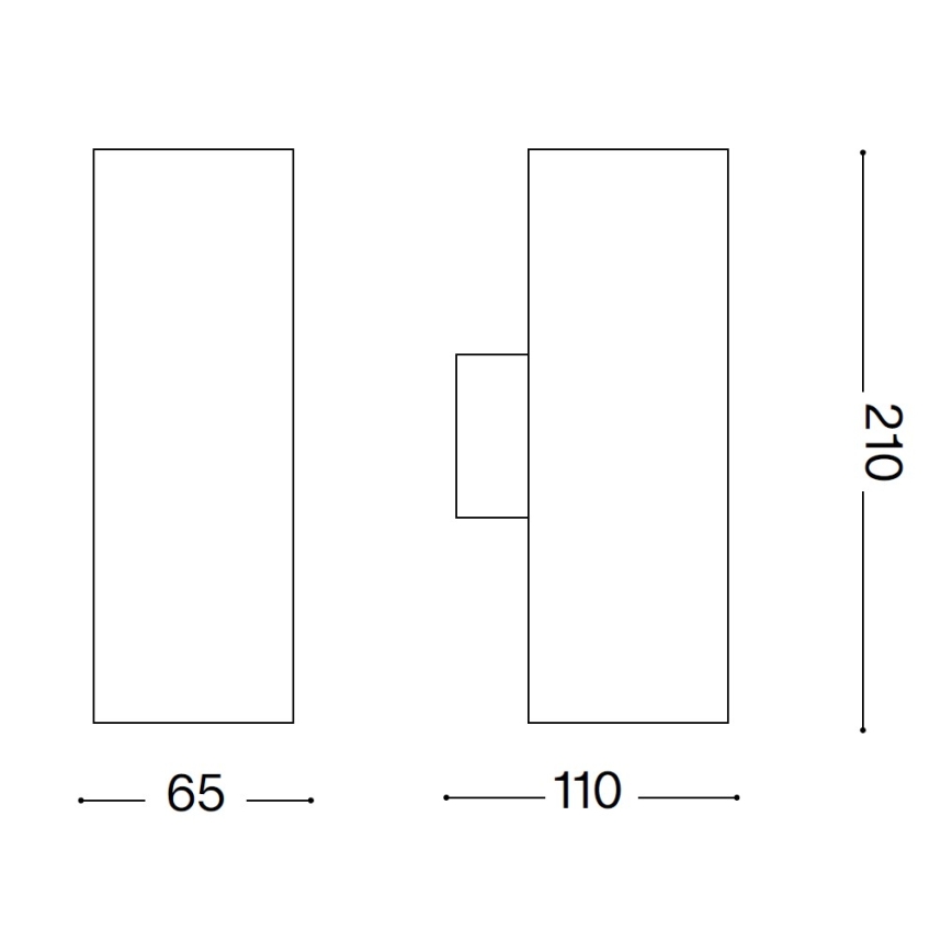 Ideal Lux - Zunanja stenska svetilka GUN 1xGU10/35W/230V 21 cm IP44 siva