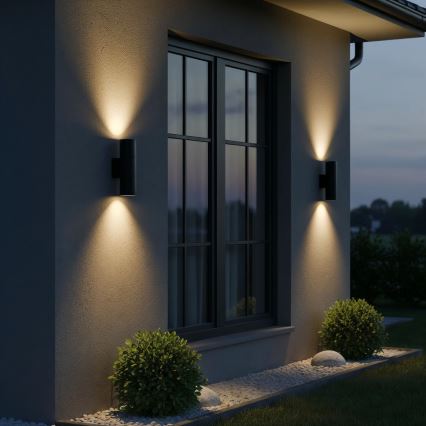 Ideal Lux - Zunanja stenska svetilka GUN 2xGU10/35W/230V IP44 antracit