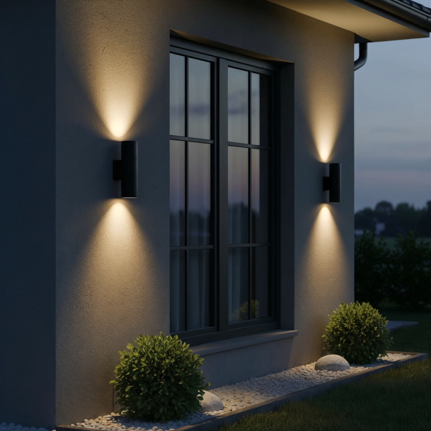 Ideal Lux - Zunanja stenska svetilka GUN 2xGU10/35W/230V IP44 antracit