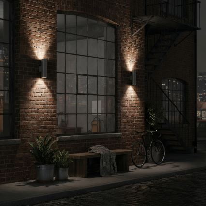 Ideal Lux - Zunanja stenska svetilka GUN 2xGU10/35W/230V IP44 antracit