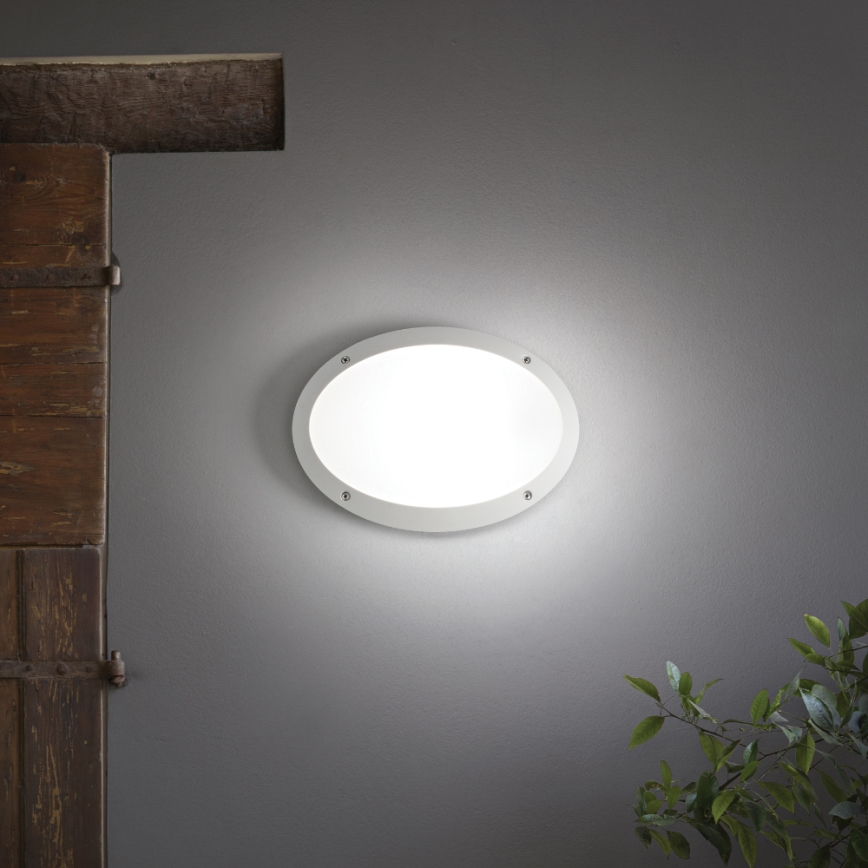 Ideal Lux - Zunanja stenska svetilka MADDI 1xE27/23W/230V IP66 bela