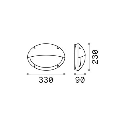 Ideal Lux - Zunanja stenska svetilka POLAR 1xE27/23W/230V IP66 črna