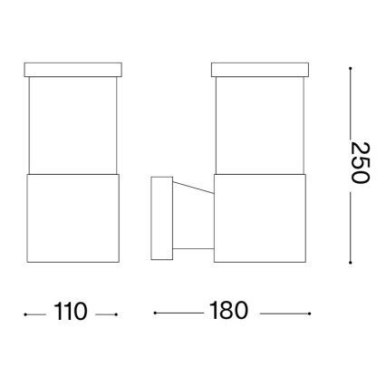 Ideal Lux - Zunanja stenska svetilka TRONCO 1xE27/42W/230V IP44 rjava