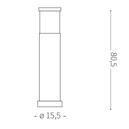Ideal Lux - Zunanja svetilka 1xE27/42W/230V 80 cm IP44 antracit
