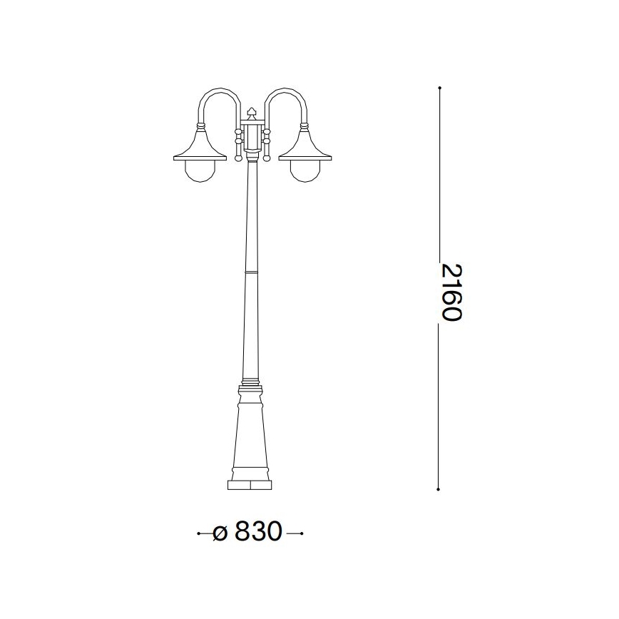 Ideal Lux - Zunanja svetilka CIMA 2xE27/52W/230V 216 cm IP43 antracit