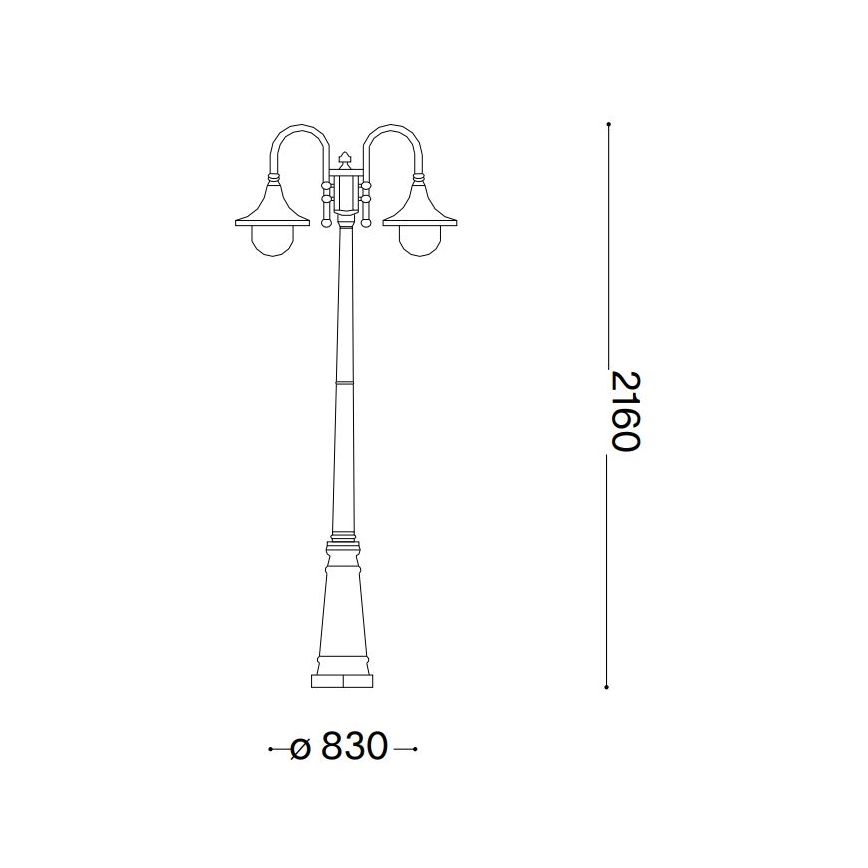 Ideal Lux - Zunanja svetilka CIMA 2xE27/52W/230V 216 cm IP43 patina