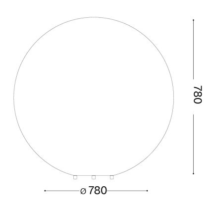 Ideal Lux - Zunanja svetilka DORIS 1xE27/60W/230V premer 78 cm IP44 siva
